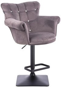 HR804KW scaun Catifea Grafit cu Bază Neagră
