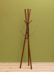 Cuier de podea din lemn de stejar, maro închis, structură din bețe încrucișate, finisaj natural, 174,5 x 46,5 cm, „Bunch”