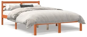 844144 vidaXL Cadru de pat, maro ceruit, 120x200 cm, lemn masiv de pin