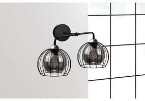 Aplică SOLO BLACK 2xE27/60W/230V neagră/aurie