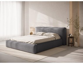 Tăblie de pat gri închis tapițată 209x100 cm Olivia – Micadoni