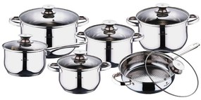 RESIGILAT - Set oale si tigaie inox cu capace (12 piese), durabile, gatire sanatoasa, Blaumann BL 1031