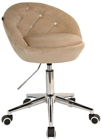 HR948K Scaun Latte din Catifea cu Bază Cromata