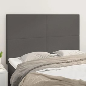 vidaXL Tăblii de pat, 4 buc, gri, 72x5x78/88 cm, piele ecologică