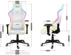 Fotoliu gaming Fusion 6.2 (alb + multicolor) (cu iluminat LED). 1087488