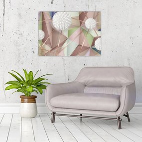 Tablou pe sticlă - 3D abstract culori pastel (70x50 cm)
