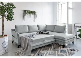 Colțar extensibil cu șezlong pe partea dreaptă Miuform Charming Charlie L, gri deschis