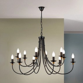 Candelabru design rustic cu 12 brate Giovanni LU 1632/6+6 Antik OR