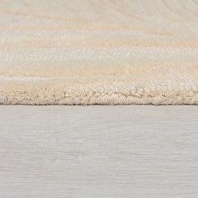 Covor din lână Flair Rugs Lino Leaf, 120 x 170 cm, bej