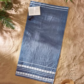 Prosop de plajă albastru din bumbac 90x180 cm Anchors – Catherine Lansfield