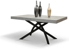 MASA CLEO EXTENSIBILA CU PICIOR METALIC - GRI CIMENT - 140 cm / 90 / h 77