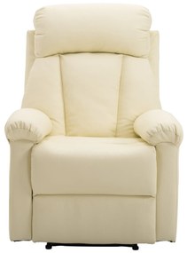 Homcom Fotoliu Relax Clasic cu Spatar Rabatabil si Taburet, Crem