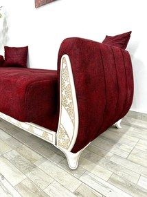 Canapea Queen, culoare rubin, 220 x 94 x 80 cm