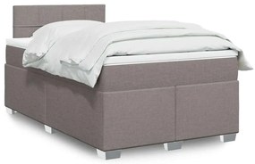 vidaXL Pat box spring cu saltea, taupe, 120x190 cm material textil