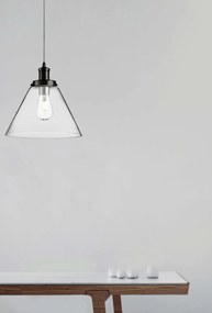 Lustra / Pendul design modern Pyramid negru/clar 3228BK SRT