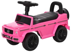 HOMCOM Camion portator Copii vehicul de împins licență Mercedes Benz 12-36 Luni Portbagaj claxon faruri Roz | Aosom Romania