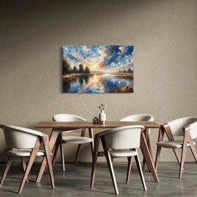 Tablou - Pictură cu soarele deasupra apei (90x60 cm)