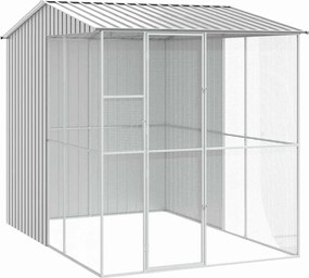 vidaXL Cușcă pentru păsări Gri 215 x 310 x 247 cm Oțel Galvanizat