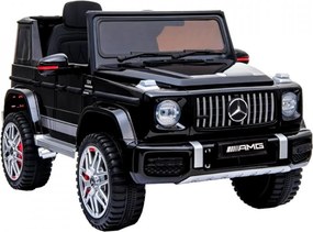 Masinuta Electrica cu acumulator pentru copii NOVOKIDS™ Mercedes G63 AMG , Roti din Cauciuc EVA, Melodii si USB , 3-8 ani , usi cu deschidere ,