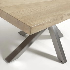 Masa Dining ARYA 180x100cm otel mat/ stejar albit C790M33 JG