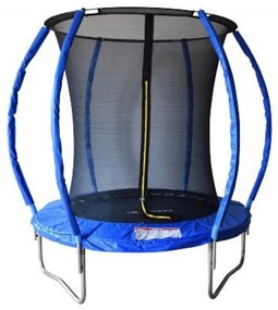 Trambulina copii cu plasa de protectie NOVOKIDS™ 6FT Funny Trampoline, Cu scara inclusa, Pentru interior si exterior, Diametru 183 cm, Maxim 80 kg,