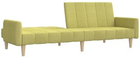 Canapea extensibila cu 2 locuri, verde, material textil Verde, Fara suport de picioare