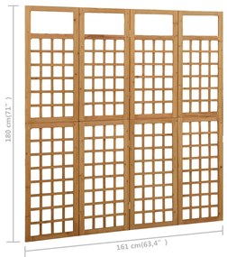 Separator camera cu 4 panouri, 161x180 cm, nuiele lemn brad Maro, 161 x 180 cm, 1