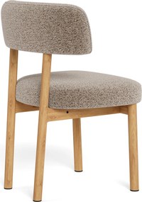 MAZZONI EXPORT Scaun tapițat TORAY Bej Latte (Monza 60) / cadru stejar natural