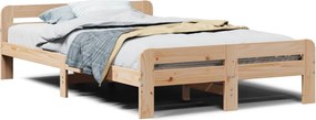 vidaXL Cadru de pat fără saltea, 120x200 cm, lemn masiv pin