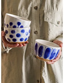 Boluri mici albe/albastre 3 buc. din gresie 500 ml Linora – Bloomingville