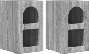 vidaXL Noptieră 2 pcs Gri Sonoma 29,5 x 33,5 x 50 cm Lemn compozit