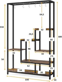 Biblioteca Endulus din metal culoare alb 180x 100x32 cm