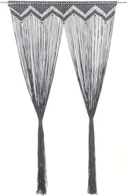 vidaXL Perdea macrame, antracit, 140 x 240 cm, bumbac