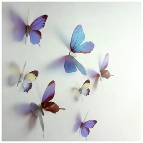 Set 18 autocolante 3D Ambiance Butterflies, albastru
