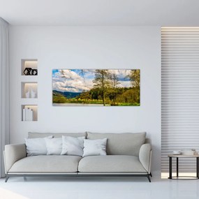 Tablou - Barcă pe lac (120x50 cm)