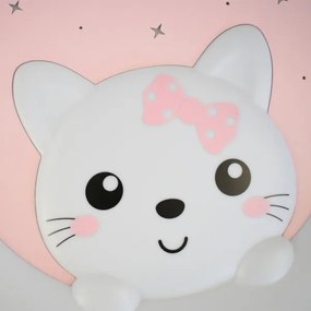 Plafonieră LED pentru copii MOONCAT LED/34W/230V roz