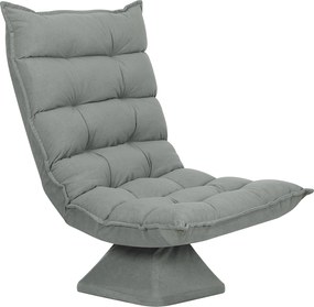 HOMCOM Scaun de podea, stil contemporan, Oțel, Material textil cu efect de catifea, 62 x 70 x 95 cm, Gri | Aosom Romania