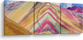 Tablou - Muntele Curcubeu, Peru (cu ceas) (90x30 cm)