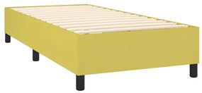 Pat box spring cu saltea, verde, 90x190 cm, textil Verde, 90 x 190 cm, Cu blocuri patrate