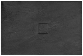 Cadita dus dreptunghiulara Rea Stone 80x100 negru