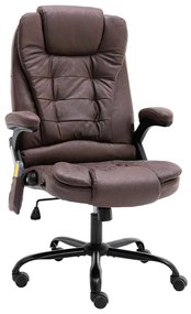 vidaXL Scaun de masaj pentru birou, maro închis, velur ecologic
