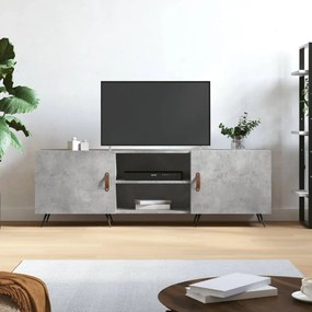 Comoda TV, gri beton, 150x30x50 cm, lemn compozit