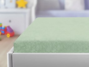 Cearsaf Frotir pentru patut cu elastic 70x140 cm verde