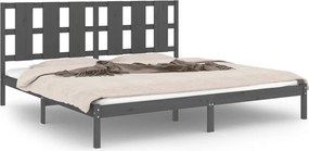 vidaXL Cadru de pat, gri, 200x200 cm, lemn masiv de pin