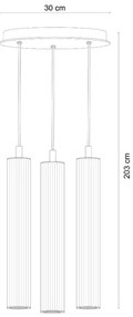 Lustra cu 3 pendule design modern ARIA alama periata
