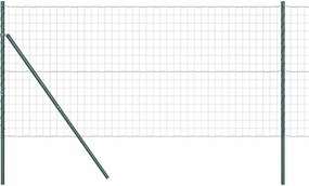 vidaXL Gard cu Stâlp Verde 1,4 x 10 m Oțel și PVC