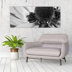 Tablou - Floare în alb-negru (120x50 cm)