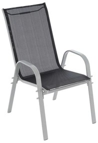 Scaune de grădină stivuibile, set 4 bucăți, cu spătar înalt