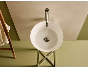 Bathco 4086 - Lavoar VOLTA pe blat Ø 35 cm, porțelan/alb