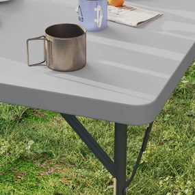 Outsunny Masă de Camping Pliabilă cu 2 Înălțimi Reglabile, 86x86x74 cm, Alb | Aosom Romania